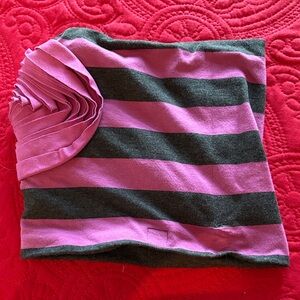 Kid Cute Ture Pink and Gray Striped Kids M